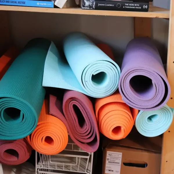Yoga mats for transitional living at Confluence Behavioral Health.