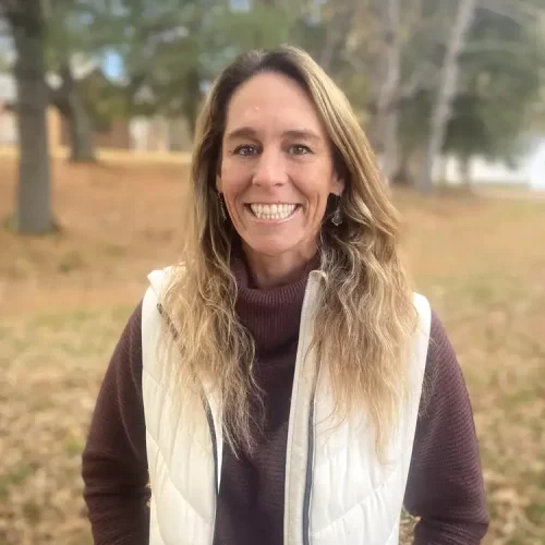 Mental health professional Jackie Spithill, CHMC outdoors.